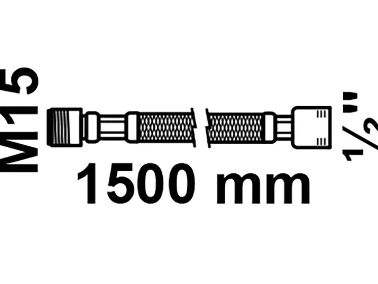 Kirchhoff Geschirrbrauseschlauch 150 cm Schwarz 18,7 mm (1/2"IG) x M15AG