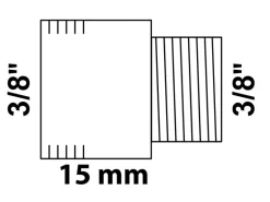 Kirchhoff Hahnverlängerung 15 mm (3/8" IG) x 16,7 mm (3/8" AG) x 15 mm Blank