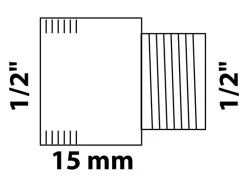 Kirchhoff Hahnverlängerung 18,7 mm (1/2" IG) x 21 mm (1/2" AG) x 15 mm Chrom