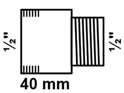 Kirchhoff Hahnverlängerung 18,7 mm (1/2" IG) x 21 mm (1/2" AG) x 40 mm Chrom