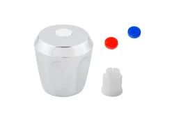 Kirchhoff Haubengriff Chrom mit Rastbuchse Markierung Blau/Rot/Weiß