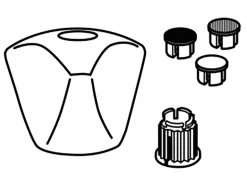 Kirchhoff Haubengriff Chrom mit Rastbuchse Markierung Blau/Rot/Weiß