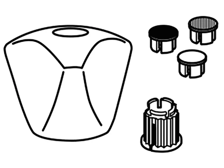 Kirchhoff Haubengriff Chrom mit Rastbuchse Markierung Blau/Rot/Weiß