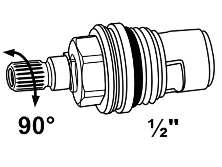 Kirchhoff Keramik-Oberteil Messing 90°-Verschluss für 13 mm (1/2") Blank