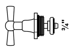 Kirchhoff Knebel-Oberteil Messing 20 mm (3/4") Blank