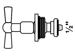 Kirchhoff Knebel-Oberteil Messing 13 mm (1/2") Chrom