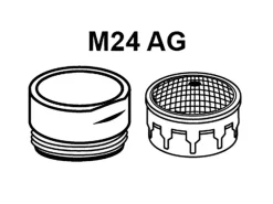Kirchhoff Mischdüse mit Gehäuse M24 x 33,3 mm (1"AG) Schwarz Matt