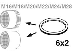 Kirchhoff Mischdüsendichtungs-Set für M16/M18/M20/M22/M24/M28 Silikon 12 Stück