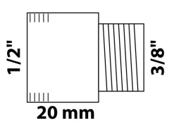 Kirchhoff Reduzier-Hahnverlängerung 18,7 mm (1/2" IG) x 16,7 mm (3/8" AG) Chrom