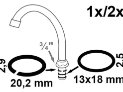 Kirchhoff Rohrauslaufdichtung Gummi/Kunststoff 2 Größen 3 Stück