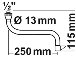 Kirchhoff S-Rohrauslauf 13 mm (1/2") x 250 mm Chrom