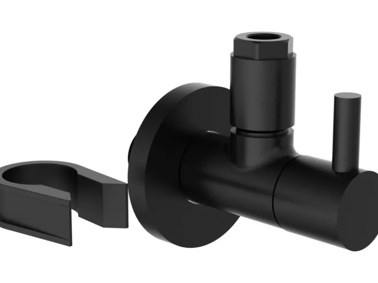 Kirchhoff Universal Eckventil für Kalt- und Warmwasserleitungen Schwarz Matt