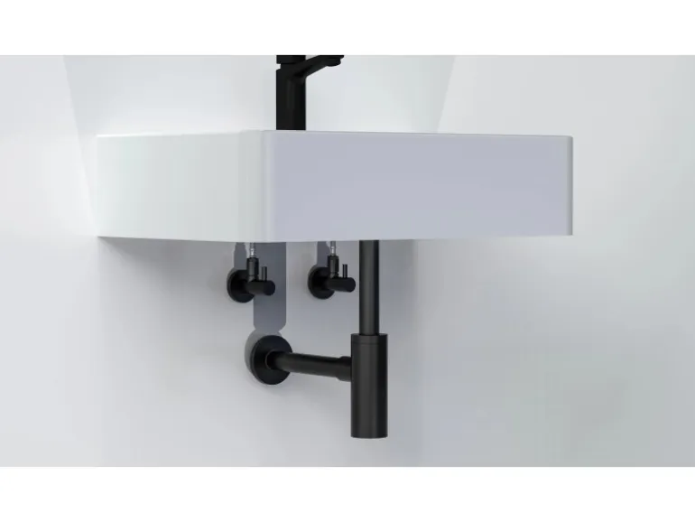 Kirchhoff Universal Eckventil für Kalt- und Warmwasserleitungen Schwarz Matt