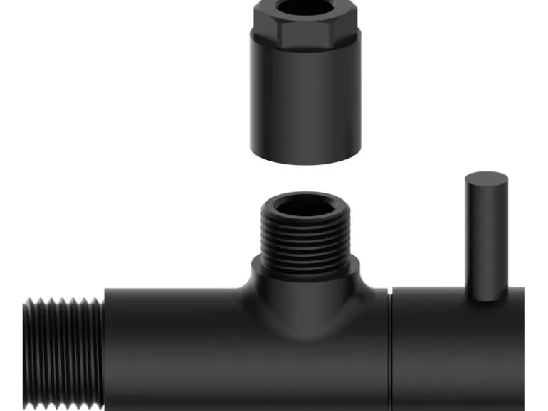 Kirchhoff Universal Eckventil für Kalt- und Warmwasserleitungen Schwarz Matt