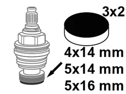 Kirchhoff Ventiltellerdichtungs-Set Gummi 3 Größen Schwarz 3 x 2 Stück