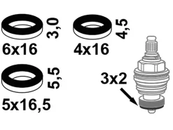 Kirchhoff Ventiltellerdichtungs-Sortiment 3 Größen Schwarz 3 x 2 Stück