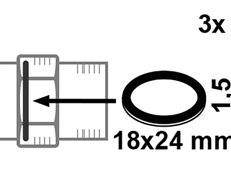 Kirchhoff Verschraubungsdichtung Vulkanfiber 18 mm x 24 mm x 1,5 mm Rot 3 Stück