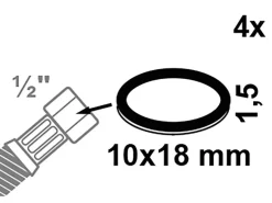 Kirchhoff Verschraubungsdichtung Vulkanfiber 10 mm x 18 mm x 1,5 mm Rot 4 Stück