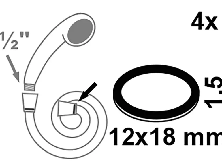 Kirchhoff Verschraubungsdichtung Vulkanfiber 12 mm x 18 mm x 1,5 mm Rot 4 Stück