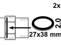 Kirchhoff Verschraubungsdichtung Gummi für 20 mm (3/4") 27 x 38 x 2 mm 2 Stück