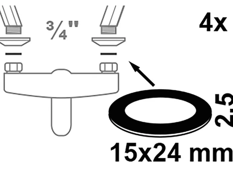 Kirchhoff Verschraubungsdichtung Vulkanfiber 15 mm x 24 mm x 2,5 mm Rot 4 Stück