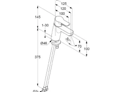 Kludi Waschtisch-Einhandmischer 70 PURE&EASY in Chrom