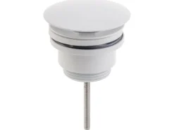 Kronenbach Ablaufventil Schaftventil rund und kurz für Waschtisch ohne Überlauf in Weiß Matt