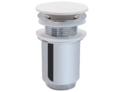 Kronenbach Ablaufventil Schaftventil Stone lang für Waschtische ohne Überlauf in Weiß