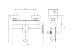 Kronenbach Aufputz-Einhebel-Wannenarmatur Plana 2.0 in Chrom