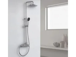 Kronenbach Duschsystem 2.0 rund mit Einhebelmischer und Kopfbrause 22,5 cm in Chrom