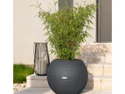 Lechuza® Übertopf Puro Schiefergrau Ø 50 cm integriertes Erdbewässerungssystem