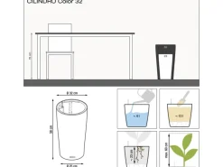 Lechuza® Pflanzgefäß Cilindro Color Ø 32 cm x 56 cm Weiß