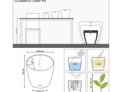 Lechuza® Pflanzgefäß Classico Color 43 Schiefergrau Ø 43 cm