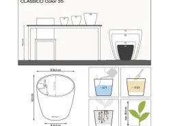 Lechuza® Pflanzgefäß Classico Color 35 Weiß Ø 35 cm