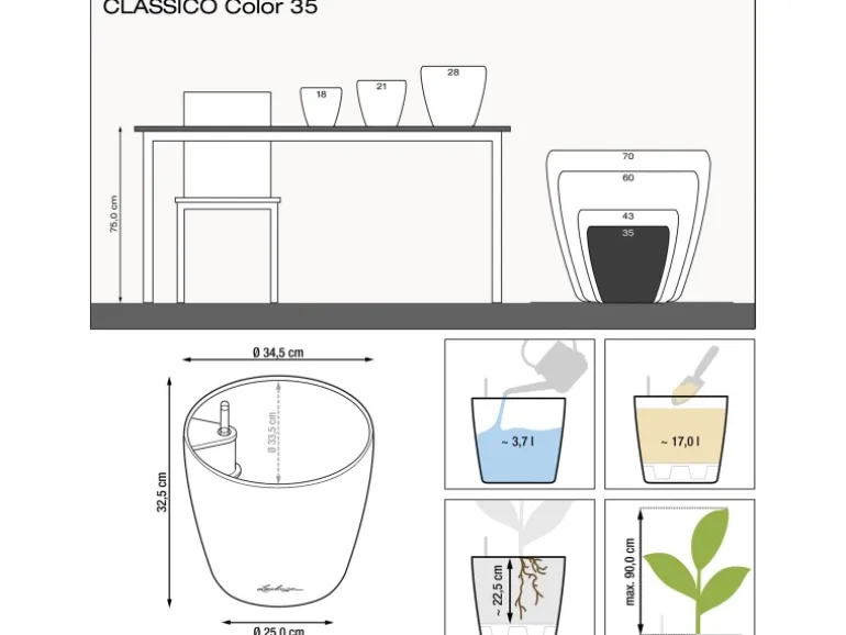 Lechuza® Pflanzgefäß Classico Color 35 Muskat Ø 35 cm