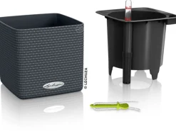 Lechuza® Pflanzgefäß Cube Color 14 Schiefergrau 14 cm x 14 cm