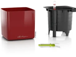 Lechuza® Pflanzgefäß Cube Glossy 14 Scarlet Rot highgloss 14 cm x 14 cm
