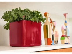 Lechuza® Pflanzgefäß Cube Glossy 14 Scarlet Rot highgloss 14 cm x 14 cm