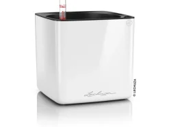 Lechuza® Pflanzgefäß Cube Glossy 16 Weiß highgloss 17 cm x 17 cm