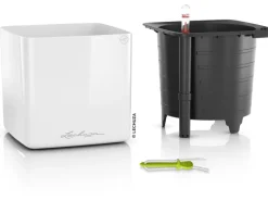 Lechuza® Pflanzgefäß Cube Glossy 16 Weiß highgloss 17 cm x 17 cm