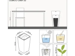 Lechuza® Pflanzgefäß Cubico Color 22 Weiß 22 cm x 22 cm