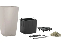 Lechuza® Pflanzgefäß Cubico Color 30 cm x 30 cm x 56 cm Sandbraun