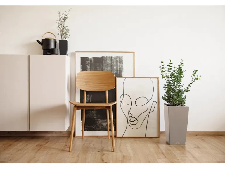 Lechuza® Pflanzgefäß Cubico Color 30 cm x 30 cm x 56 cm Sandbraun