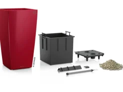 Lechuza® Pflanzgefäß Cubico Premium 30 Scarlet Rot hochglanz 30 cm x 30 cm