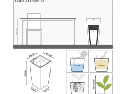 Lechuza® Pflanzgefäß Cubico Color 30 Weiß 30 cm x 30 cm