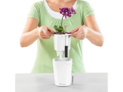 Lechuza® Pflanzgefäß Mini-Deltini Weiß hochglanz Ø 10 cm