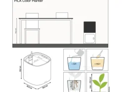 Lechuza® Pflanzgefäß Pila Color Planter 35 cm x 35 cm x 33 cm Lichtgrau