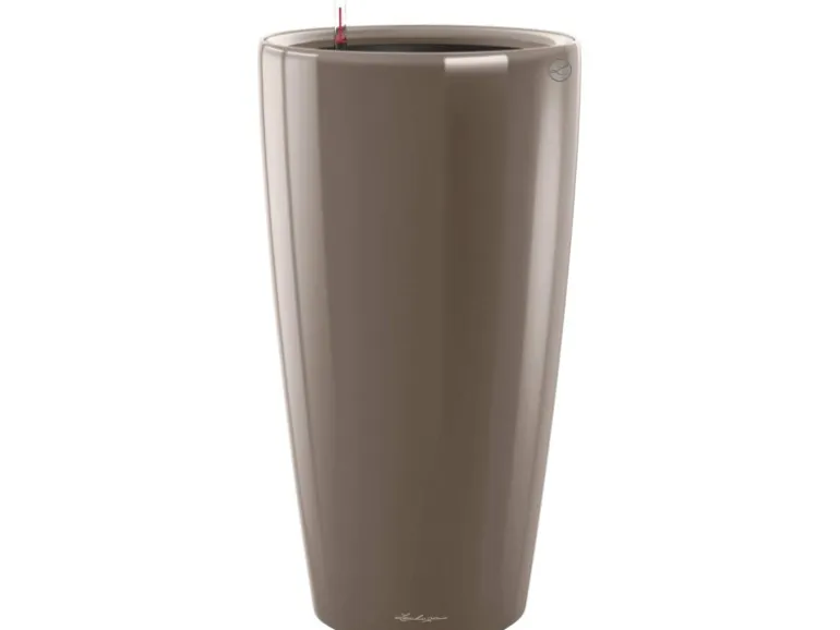 Lechuza® Pflanzgefäß Rondo Premium Ø 40 cm x 75 cm Taupe hochglanz