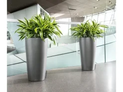 Lechuza® Pflanzgefäß Rondo Premium Ø 32 cm x 56 cm Anthrazit metallic