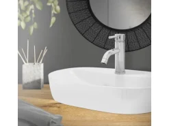 LuxeBath Wasserhahn Bad Klein für Badezimmer Chrom Messing Rund Mischbatterie